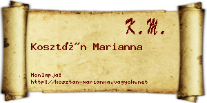 Kosztán Marianna névjegykártya